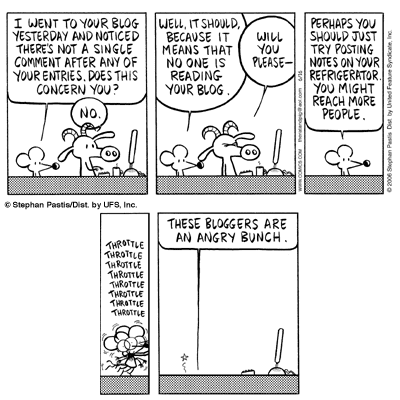 Pearls Before Swine, angry bloggers