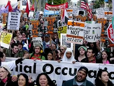 antiwar rally. Los Angeles