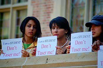 UCLA protest against tasering. Photo by Henry David for LAist.com
