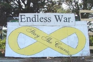 Endless war freeway sign