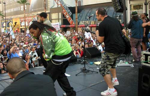 March 17 antiwar march L.A.. Ozomatli