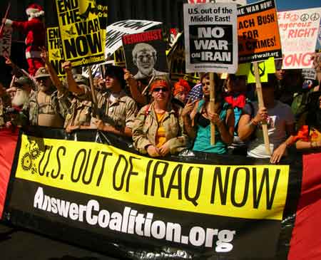ANSWER lead banner. March on DC. Sept 15 2007