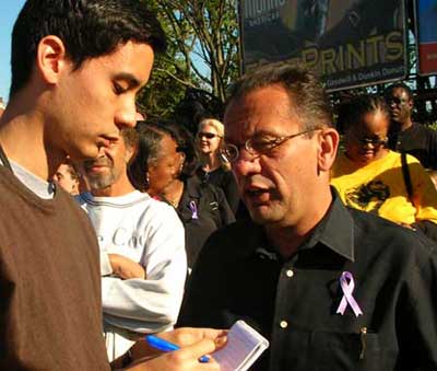 Hartford CT Jena 6 march. Current mayor Eddie Perez