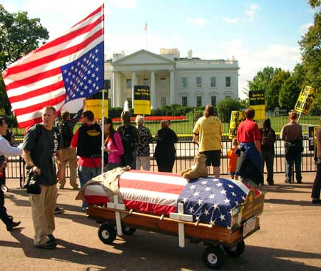 White House coffin. March on DC. Sept 15 2007