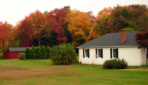 Fall foliage. Home and barn. Simsbury CT
