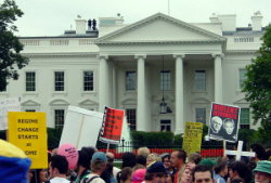 antiwar protest. White House