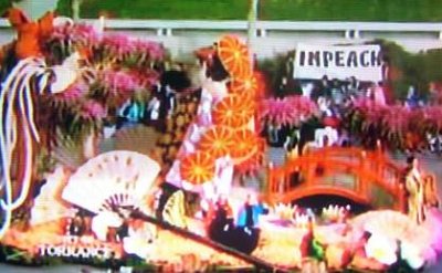Rose Parade impeach sign