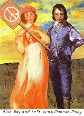 Blue Boy and Left Wing Commie. Carascissoria.com greeting card