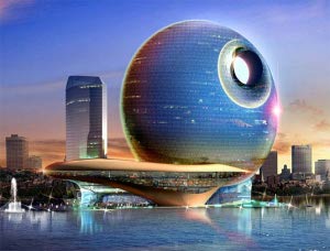 Death Star Lunar Hotel in Baku, Azerbaijan
