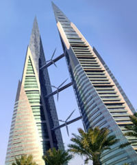 Bahrain World Trade Center wind turbines