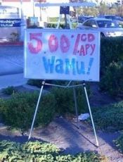 wamu offers CD at 5% w/ hand-lettered sign