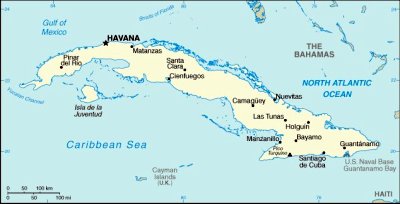 cuba map. cia factbook