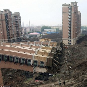 collapsed building in Shanghai collapsed building in Shanghai