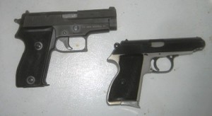 Two 9mm pistols available in any gun store-- even in California.