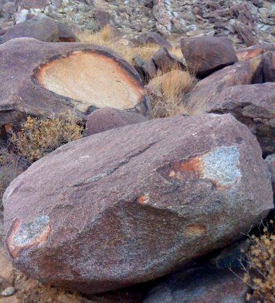 Painted Rocks. Colors are caused by bacteria over thousands of years.