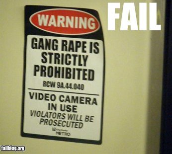 gang rape is strictly prohibited bus sign