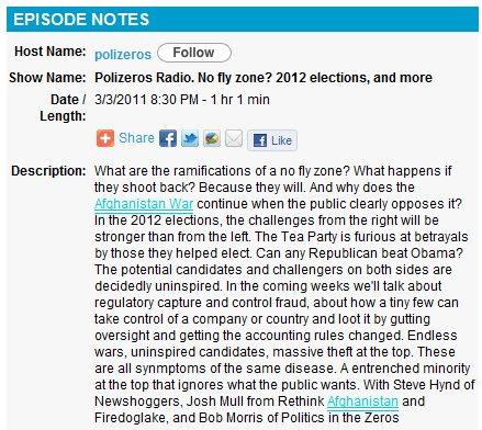 Polizeros Radio podcast 03-03-11